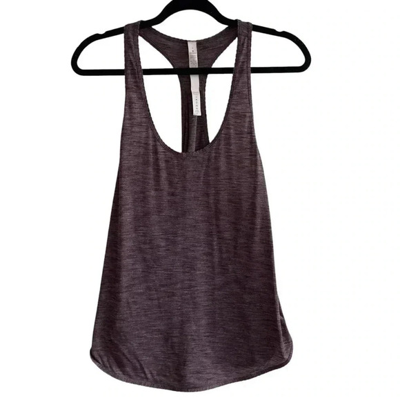 Lululemon Athletica 105 F Singlet Heathered Black Cherry Lightweight Tank Size 6 - Picture 2 of 5